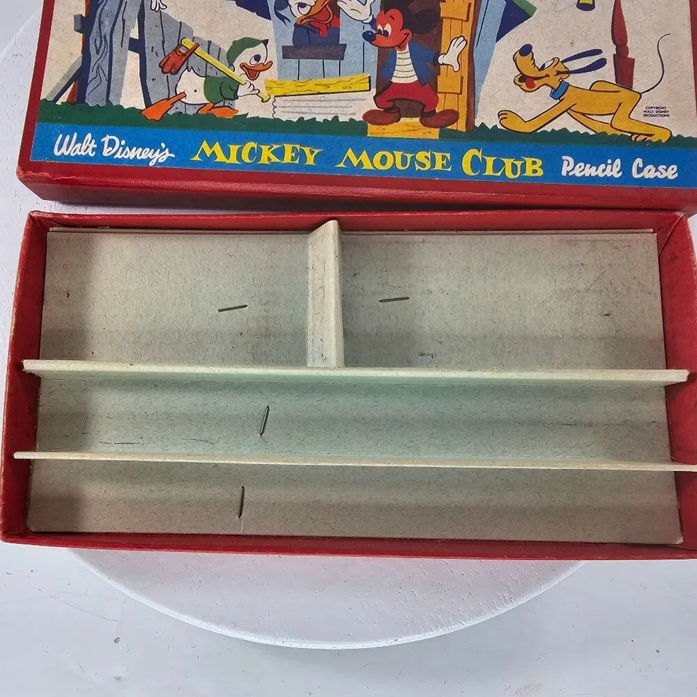 Walt Disneys Mickey Mouse Club Pencil Case Vintage 1950s